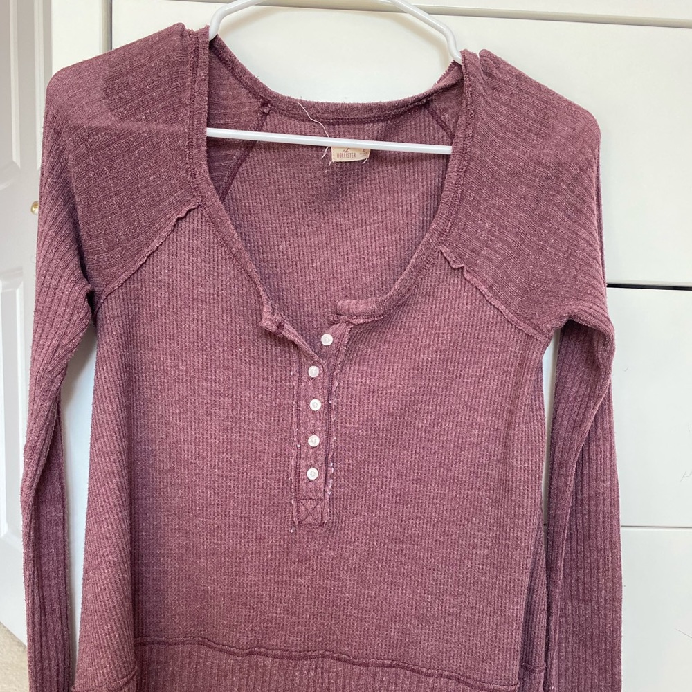 eggplant colored long sleeve top